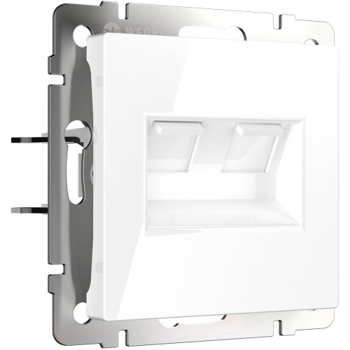 Розетка Werkel двойная Ethernet RJ-45 белая WL01-RJ45+RJ45 4690389073526
