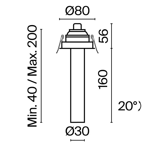 Встраиваемый светильник Technical C140RS-L200-7W3K-B Встраиваемый светильник Technical C140RS-L200-7W3K-B