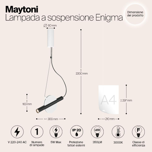 Подвесной светильник Maytoni MOD150PL-L5W3K Подвесной светильник Maytoni MOD150PL-L5W3K
