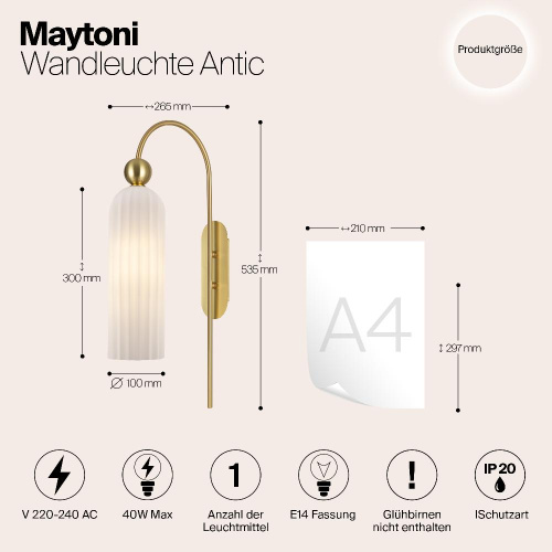 Бра Maytoni Antic MOD302WL-01GR