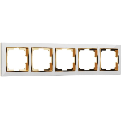 Рамка Werkel Snabb на 5 постов белый/золото WL03-Frame-05-white/GD 4690389083952