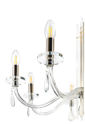 Подвесная люстра Crystal Lux AURELIO SP8 GOLD+CHROME/TRANSPARENT Подвесная люстра Crystal Lux AURELIO SP8 GOLD+CHROME/TRANSPARENT