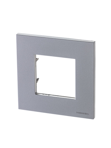Рамка 1-постовая ABB Zenit серебро 2CLA227100N1301