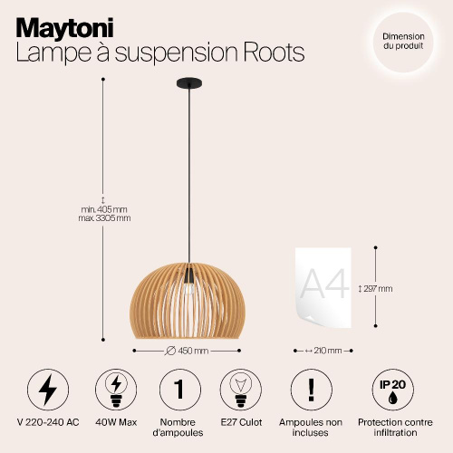 Подвесной светильник Maytoni MOD195PL-01W1