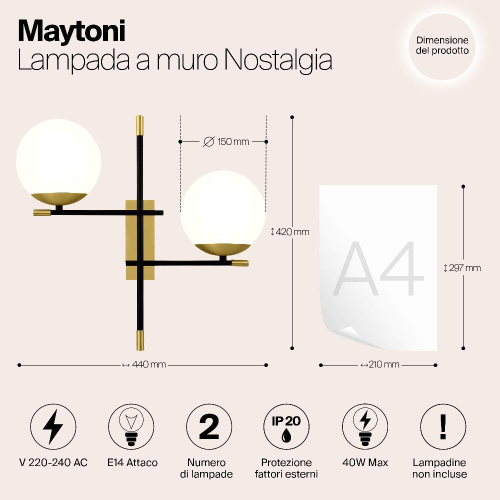 Бра Maytoni Nostalgia MOD048WL-02G