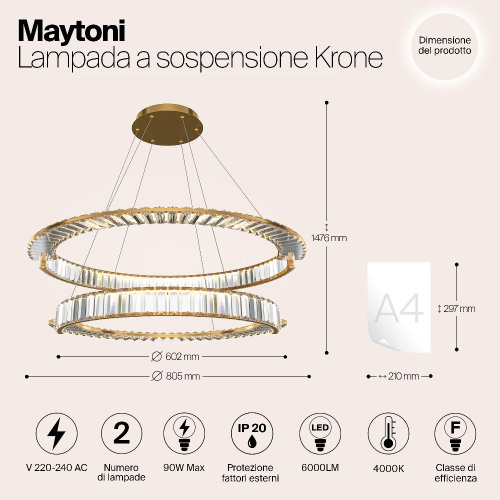 Подвесной светильник Maytoni P097PL-L90G4K