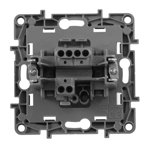 Выключатель кнопочный одноклавишный Legrand Etika 6A 250V алюминий 672414