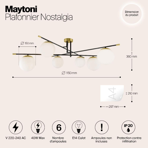 Потолочная люстра Maytoni Nostalgia MOD048CL-06G