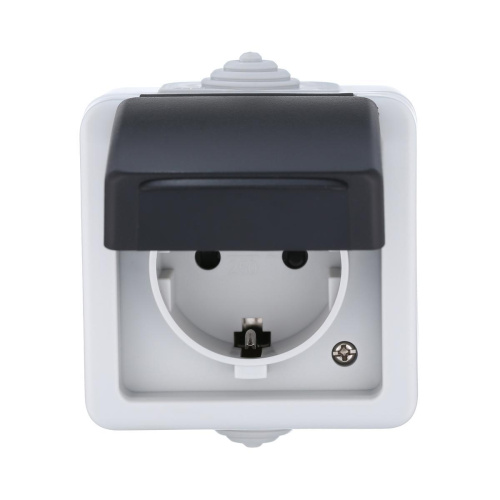 Розетка LK Studio одинарная с з/к, EF600G, 16A (серый) 80007 Розетка LK Studio одинарная с з/к, EF600G, 16A (серый) 80007