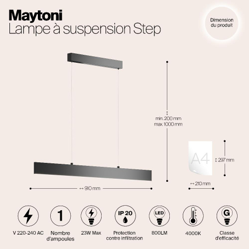 Подвесной светодиодный светильник Maytoni Step P010PL-L23W4K Подвесной светодиодный светильник Maytoni Step P010PL-L23W4K