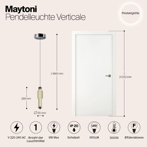 Подвесной светодиодный светильник Maytoni Verticale MOD308PL-L9CG3K
