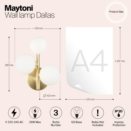 Настенный светильник (бра) Maytoni MOD545WL-03BS Настенный светильник (бра) Maytoni MOD545WL-03BS