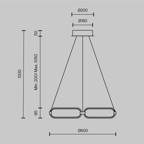 Подвесной светодиодный светильник Maytoni Chain MOD017PL-L50N