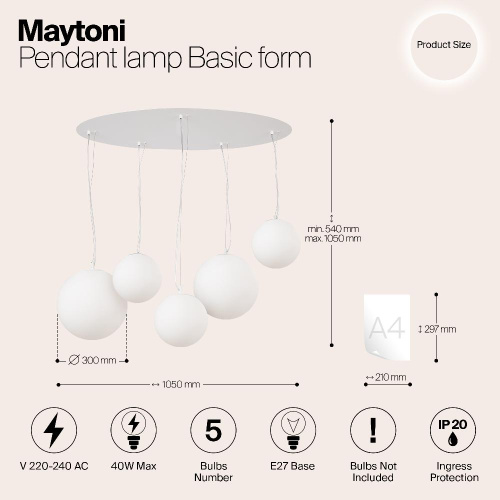 Подвесной светильник Maytoni MOD321PL-05W1