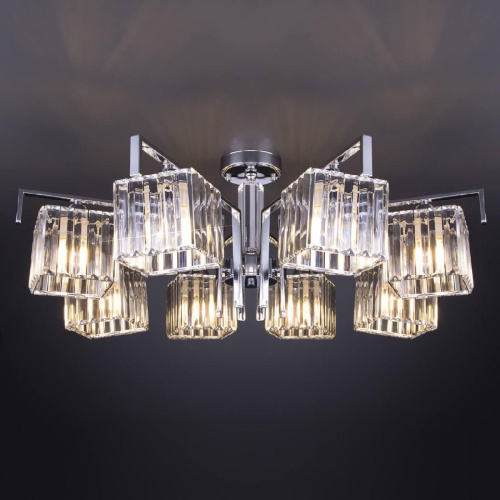 Потолочная люстра Eurosvet April 10126/8 хром/прозрачный хрусталь Strotskis Smart