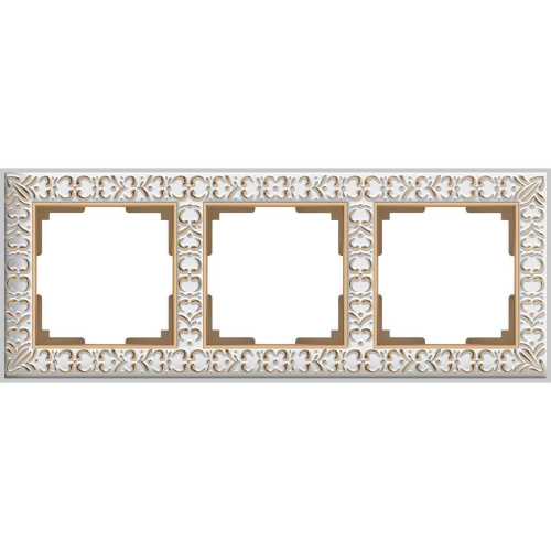 Рамка Werkel Antik на 3 поста белое золото WL07-Frame-01 4690389099199