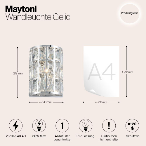 Настенный светильник Maytoni Gelid MOD184-WL-01-CH
