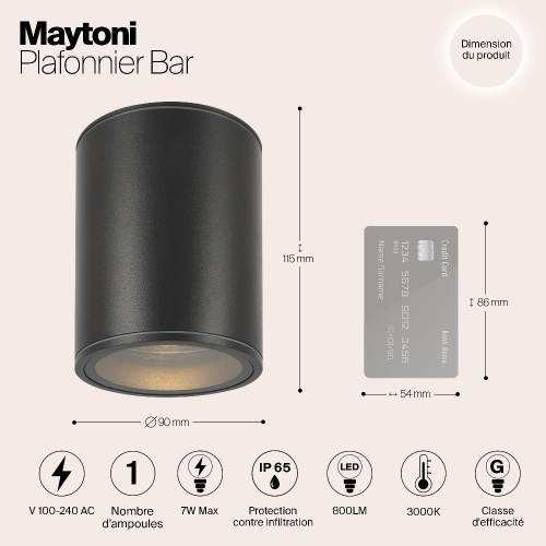 Уличный светодиодный светильник Maytoni Bar O306CL-L7GF