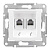 Розетка телефонная 2хRJ11 Schneider Electric Sedna SDN4201121