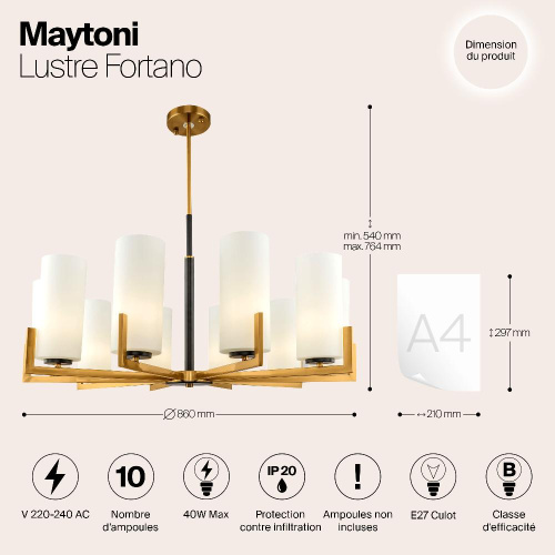 Подвесная люстра Maytoni Fortano MOD089PL-10BS