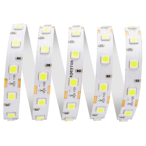 Светодиодная влагозащищенная лента Apeyron 14,4W/m 60LED/m 5050SMD холодный белый 5M 00-73 Светодиодная влагозащищенная лента Apeyron 14,4W/m 60LED/m 5050SMD холодный белый 5M 00-73