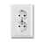 Розетка двойная ABB Basic55 Schuko с/з 16A 250V со шторками безвинтовой зажим альпийский белый 2CKA002021A0378