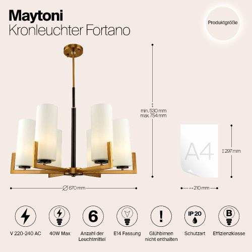 Подвесная люстра Maytoni Fortano MOD089PL-06BS