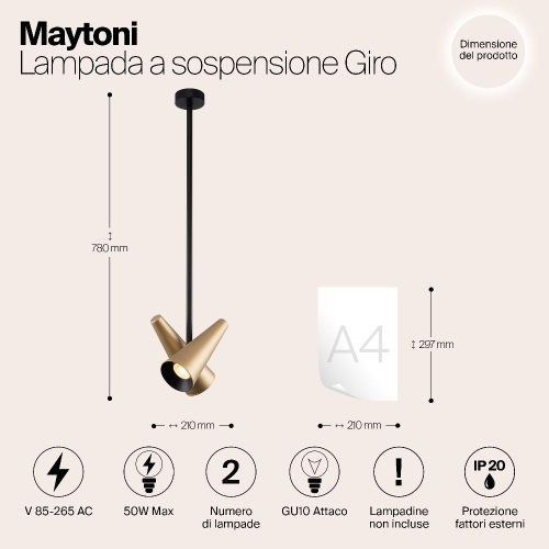 Подвесная люстра Maytoni Giro MOD095PL-02BS