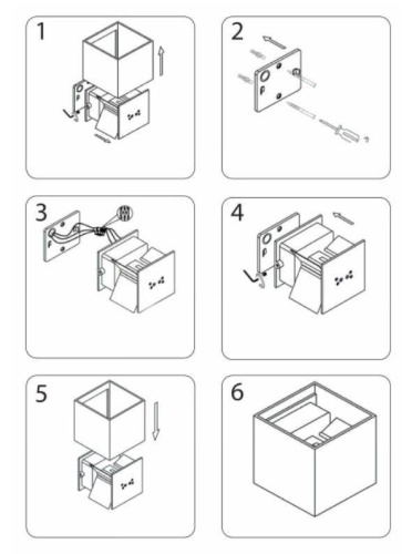 Уличный настенный светодиодный светильник Elvan BR-310-6W-WW-Wh