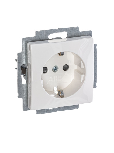 Розетка ABB Basic55 Schuko с/з 16A 250V со шторками безвинтовой зажим альпийский белый 2CKA002013A5278 Розетка ABB Basic55 Schuko с/з 16A 250V со шторками безвинтовой зажим альпийский белый 2CKA002013A5278