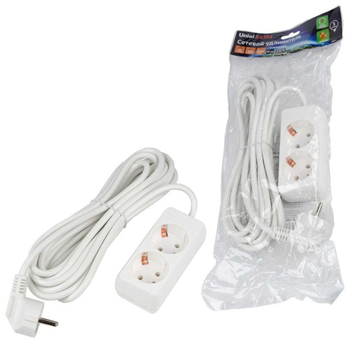 Удлинитель Uniel Ultra 2гн х 5м с/з S-GCU2-5 White UL-00009999