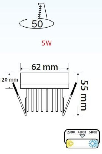 Встраиваемый светодиодный светильник Horoz Valeria-5 5W 4200К 016-040-0005 HRZ00002308