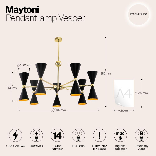 Подвесная люстра Maytoni Vesper MOD108PL-14GB