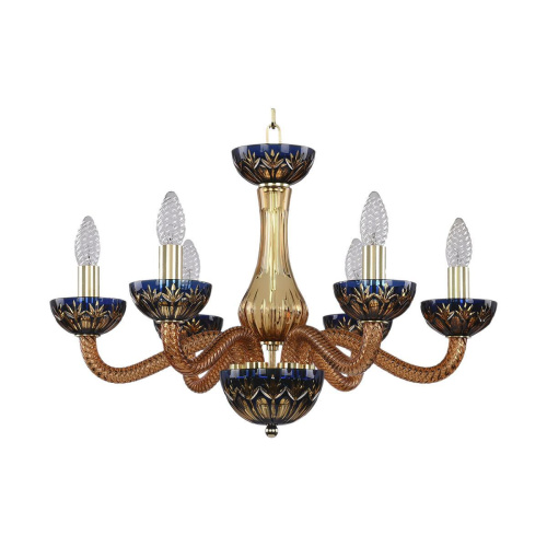 Подвесная люстра Bohemia Ivele 1309/6/200 G Am/Amber-Blue/H-1I Подвесная люстра Bohemia Ivele 1309/6/200 G Am/Amber-Blue/H-1I