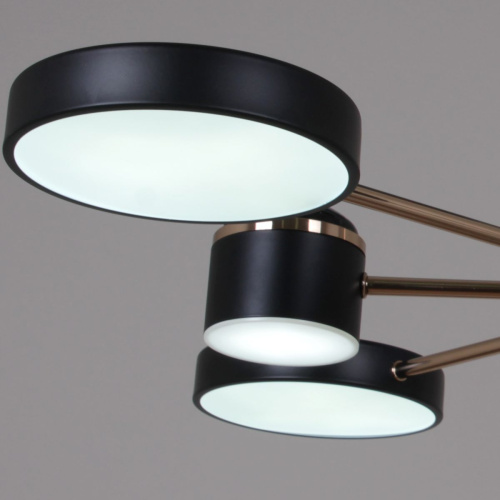 Потолочная светодиодная люстра Reluce 13289-4.3-08 Чёрный+Золотой хром