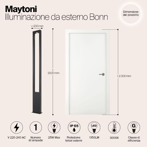 Садово-парковый светодиодный светильник Maytoni Bonn O425FL-L25GF Садово-парковый светодиодный светильник Maytoni Bonn O425FL-L25GF
