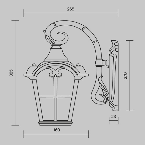 Настенный светильник Maytoni Outdoor O413WL-01BZ Настенный светильник Maytoni Outdoor O413WL-01BZ
