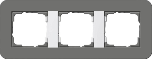 Рамка 3-постовая Gira E3 темно-серый/белый глянцевый 0213413