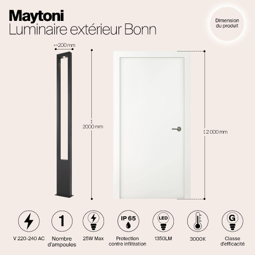 Садово-парковый светодиодный светильник Maytoni Bonn O425FL-L25GF Садово-парковый светодиодный светильник Maytoni Bonn O425FL-L25GF