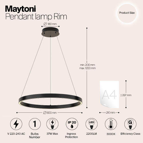 Подвесной светильник Maytoni MOD058PL-L32B3K