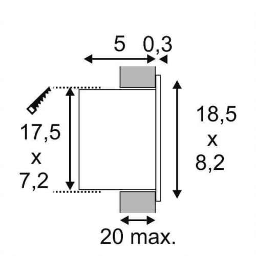 Встраиваемый светодиодный светильник SLV Bedside Right 146252