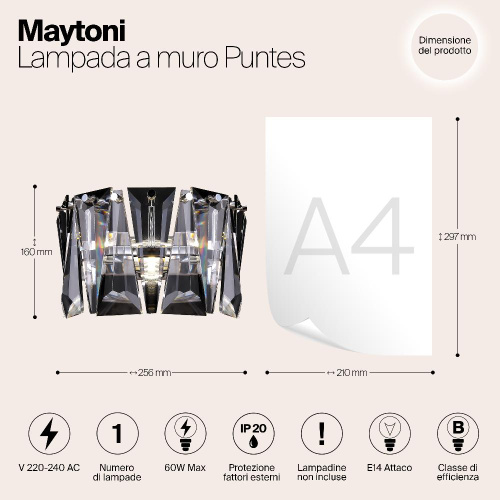 Настенный светильник Maytoni Puntes MOD043WL-01CH Настенный светильник Maytoni Puntes MOD043WL-01CH