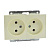 Розетка 2К двойная Mono Electric Despina/ Larissa 16A 250V винтовое подключение крем 500-001705-121