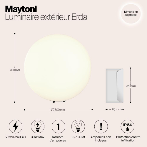 Уличный светильник Maytoni Erda O594FL-01W1