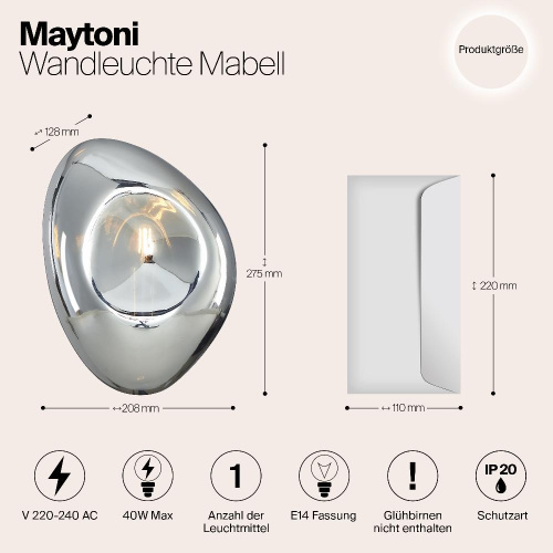 Настенный светильник Maytoni Mabell MOD306WL-01CH