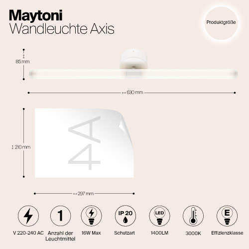 Подсветка для зеркал Maytoni Axis MOD106WL-L16W3K