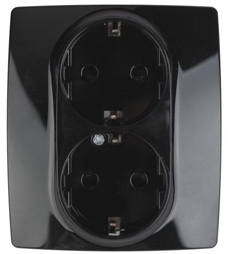 Розетка ЭРА 12 2x2P E Schuko со шторками 16A 250V 12-2104-06 Б0014704