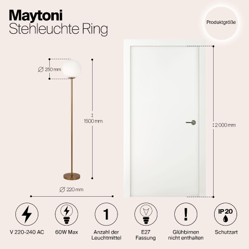 Напольный светильник (торшер) Maytoni MOD013FL-01BS