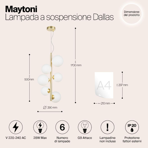Подвесной светильник Maytoni MOD545PL-06BS