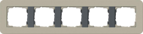 Рамка 5-постовая Gira E3 серо-бежевый/антрацит 0215428